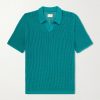 Open-Collar Open-Knit Cotton Polo Shirt Open-Collar Open-Knit Cotton Polo Shirt