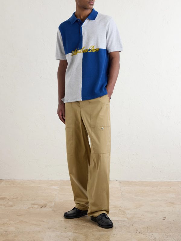 Logo-Embroidered Colour-Block Cotton-Piqué Polo Shirt - OU Logo-Embroidered Colour-Block Cotton-Piqué Polo Shirt - OU