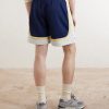 Novelty Straight-Leg Logo-Embroidered Mesh Drawstring Shorts - BK