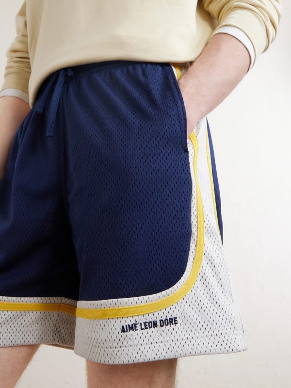 Novelty Straight-Leg Logo-Embroidered Mesh Drawstring Shorts - CU
