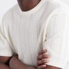 Striped Pointelle-Knit Merino Wool T-Shirt - CU Striped Pointelle-Knit Merino Wool T-Shirt - CU