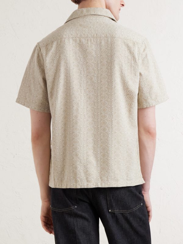 Novelty Camp-Collar Cotton-Jacquard Shirt - BK Novelty Camp-Collar Cotton-Jacquard Shirt - BK