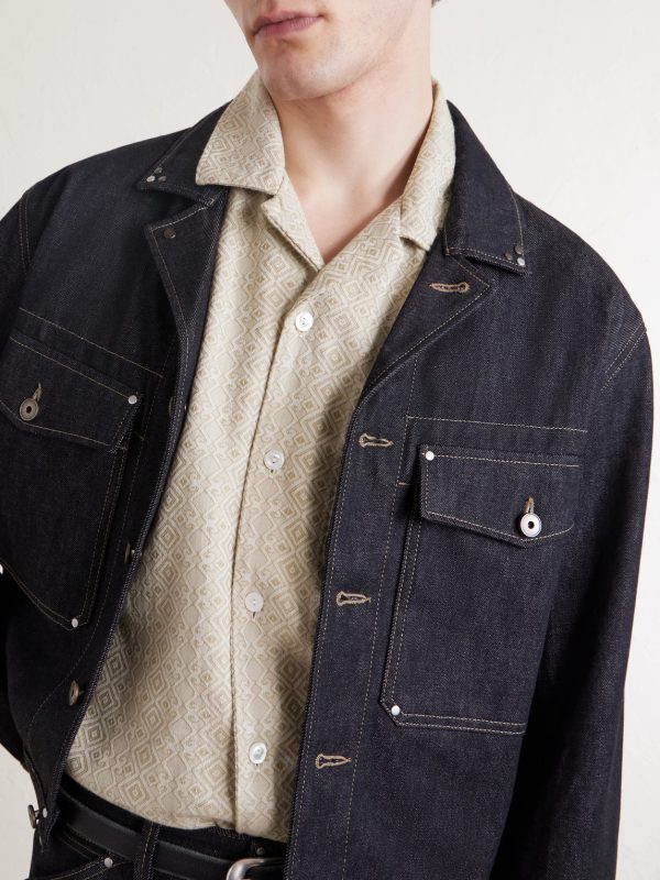 Novelty Camp-Collar Cotton-Jacquard Shirt - CU Novelty Camp-Collar Cotton-Jacquard Shirt - CU