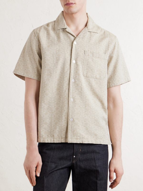 Novelty Camp-Collar Cotton-Jacquard Shirt - FR Novelty Camp-Collar Cotton-Jacquard Shirt - FR