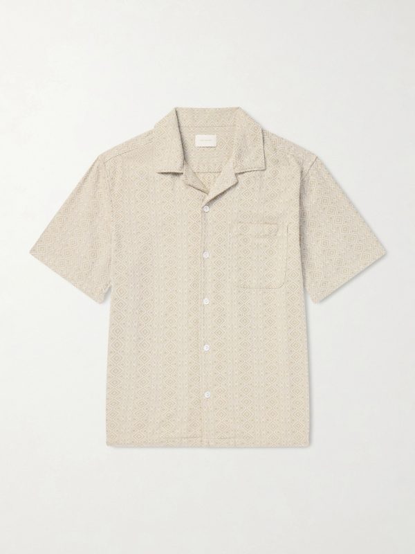 Novelty Camp-Collar Cotton-Jacquard Shirt Novelty Camp-Collar Cotton-Jacquard Shirt