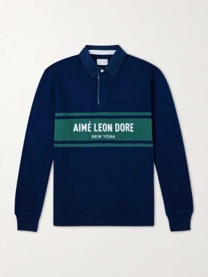 Logo-Embroidered Cotton-Jersey Polo Sweater