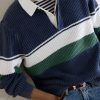 Knitted Cotton Rugby Polo Sweater - CU Knitted Cotton Rugby Polo Sweater - CU