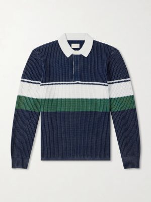 Knitted Cotton Rugby Polo Sweater