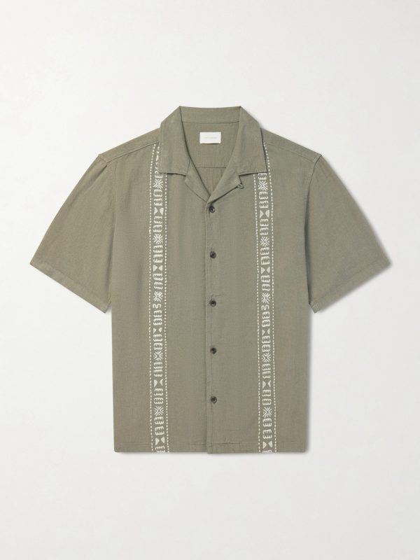 Embroidered Linen-Blend Shirt Embroidered Linen-Blend Shirt