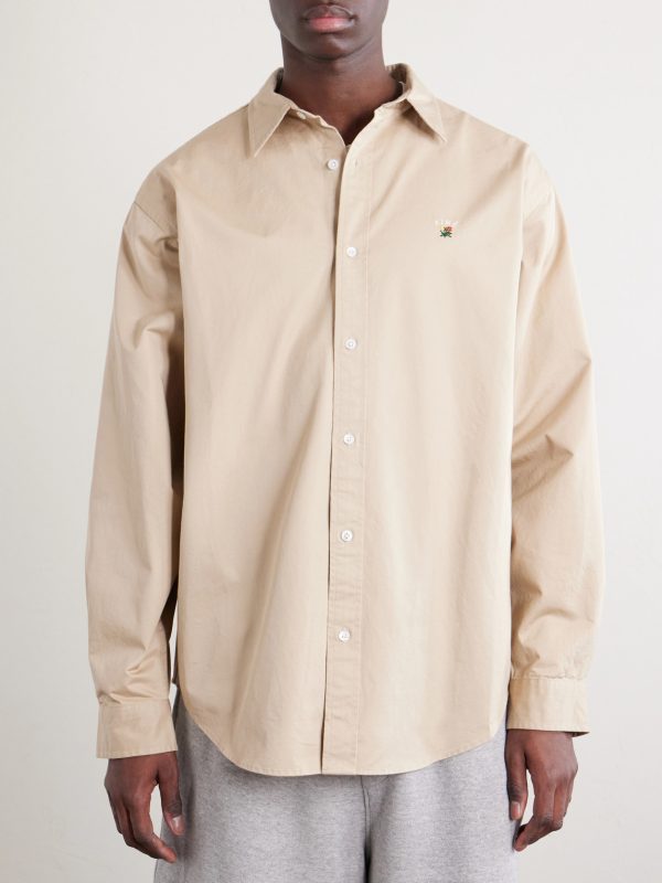 Logo-Embroidered Cotton Shirt - FR Logo-Embroidered Cotton Shirt - FR