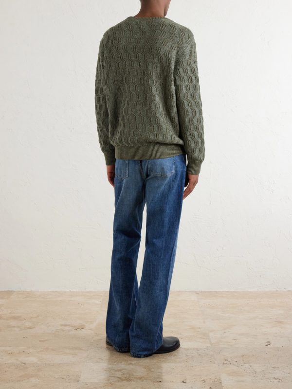 Cable-Knit Cotton-Blend Sweater - BK Cable-Knit Cotton-Blend Sweater - BK