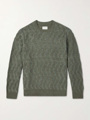 Cable-Knit Cotton-Blend Sweater