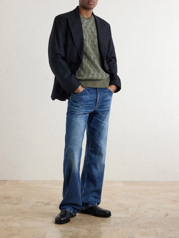 Cable-Knit Cotton-Blend Sweater - OU Cable-Knit Cotton-Blend Sweater - OU