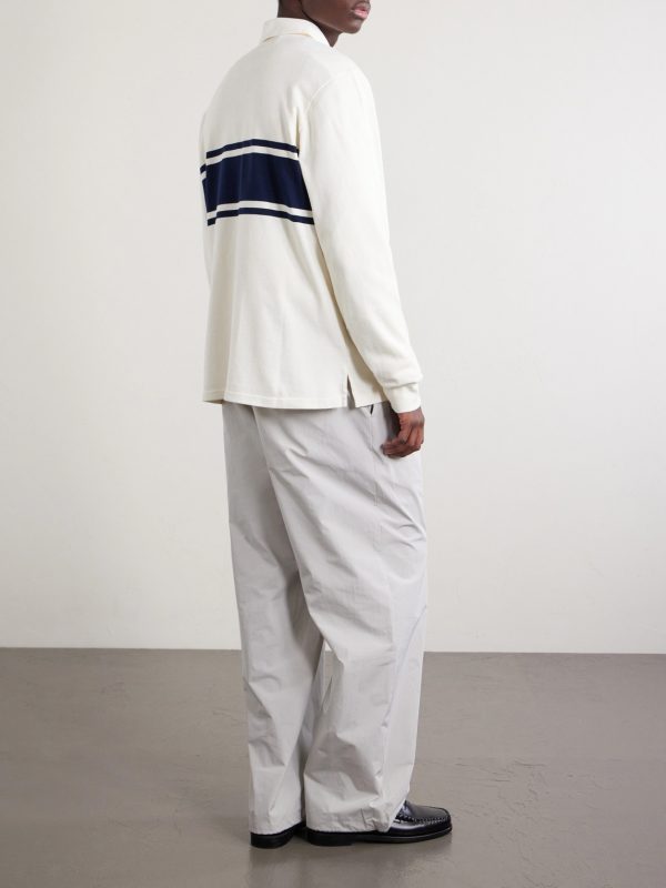 Logo-Embroidered Striped Cotton Polo Sweater - BK Logo-Embroidered Striped Cotton Polo Sweater - BK