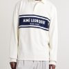 Logo-Embroidered Striped Cotton Polo Sweater - FR Logo-Embroidered Striped Cotton Polo Sweater - FR