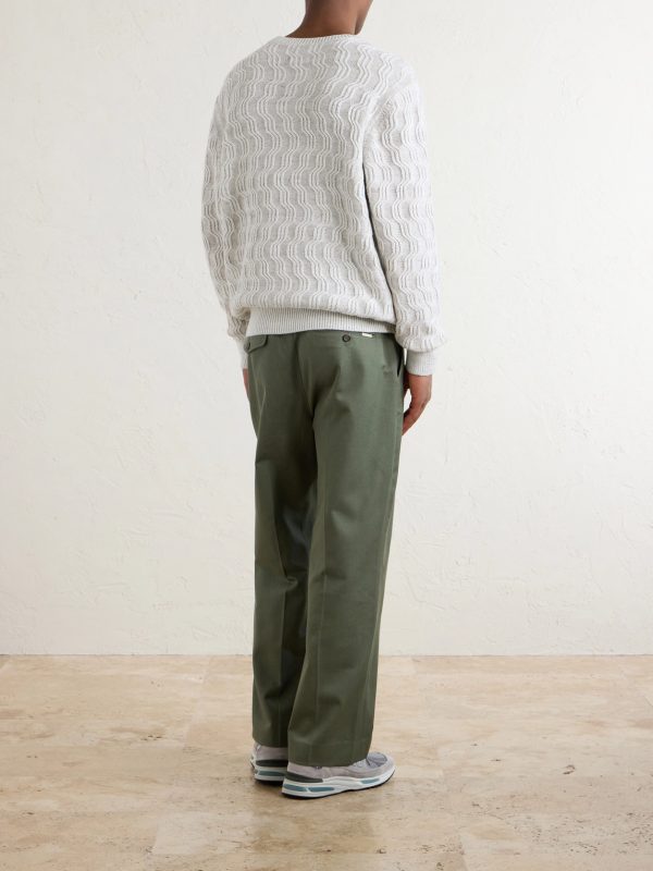 Straight-Leg Cotton-Canvas Trousers - BK