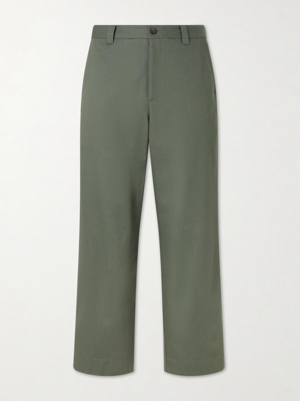 Straight-Leg Cotton-Canvas Trousers