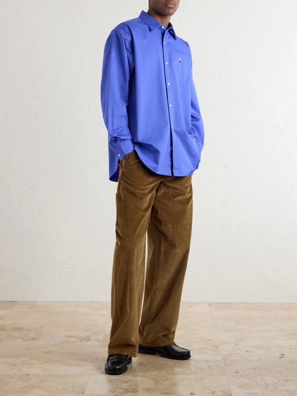 Logo-Embroidered Cotton Shirt - OU Logo-Embroidered Cotton Shirt - OU