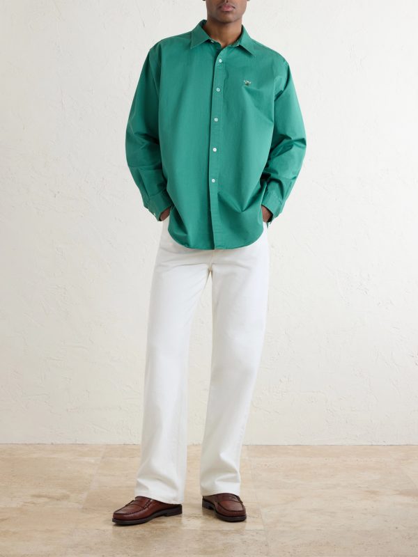 Logo-Embroidered Cotton Shirt - OU Logo-Embroidered Cotton Shirt - OU