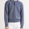 Knitted Cotton-Blend Polo Sweater - FR Knitted Cotton-Blend Polo Sweater - FR