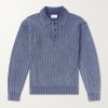 Knitted Cotton-Blend Polo Sweater Knitted Cotton-Blend Polo Sweater