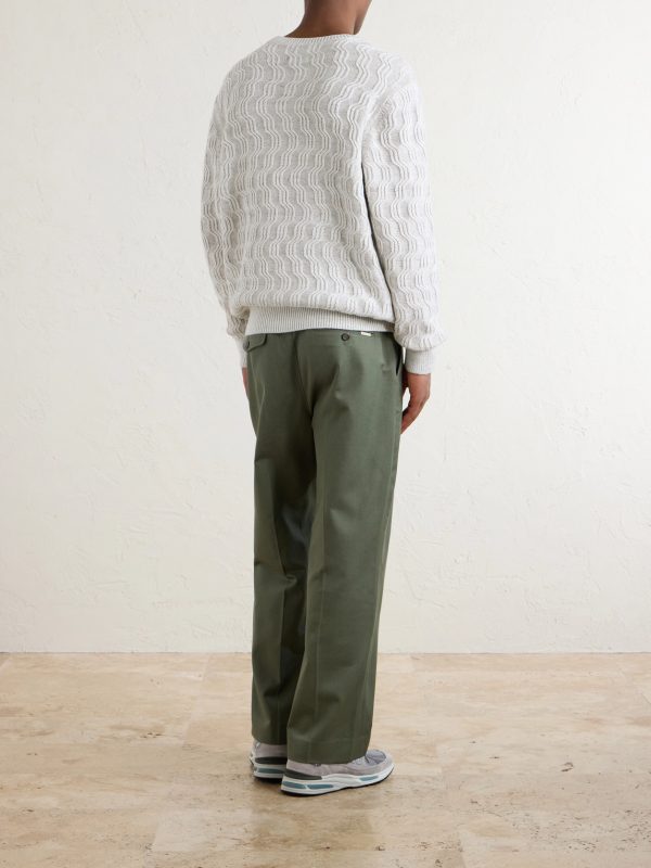 Cable-Knit Cotton-Blend Sweater - BK Cable-Knit Cotton-Blend Sweater - BK