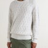 Cable-Knit Cotton-Blend Sweater - FR Cable-Knit Cotton-Blend Sweater - FR
