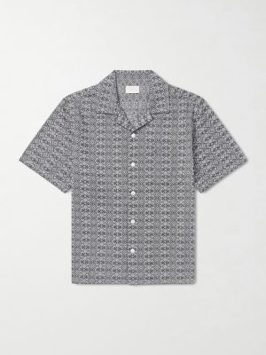 Novelty Camp-Collar Cotton-Jacquard Shirt Novelty Camp-Collar Cotton-Jacquard Shirt