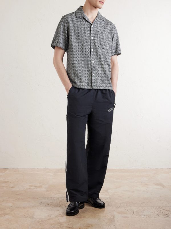 Novelty Camp-Collar Cotton-Jacquard Shirt - OU Novelty Camp-Collar Cotton-Jacquard Shirt - OU