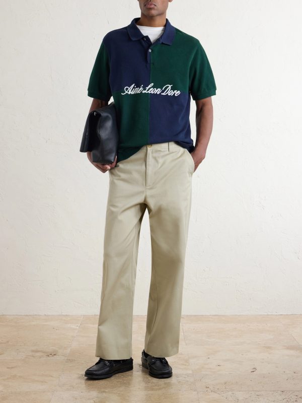 Logo-Embroidered Colour-Block Cotton-Piqué Polo Shirt - OU Logo-Embroidered Colour-Block Cotton-Piqué Polo Shirt - OU