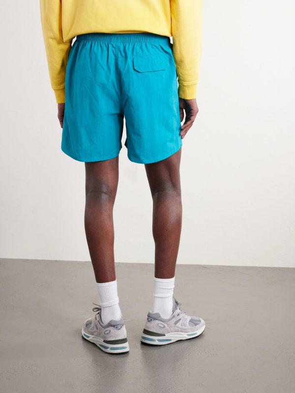 Straight-Leg Logo-Embroidered Shell Drawstring Shorts - BK
