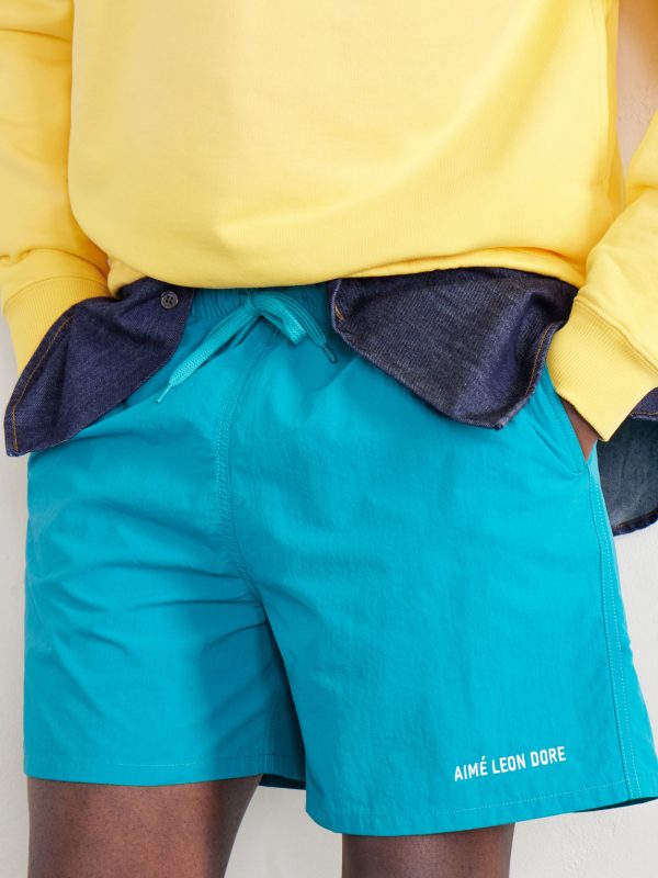 Straight-Leg Logo-Embroidered Shell Drawstring Shorts - CU