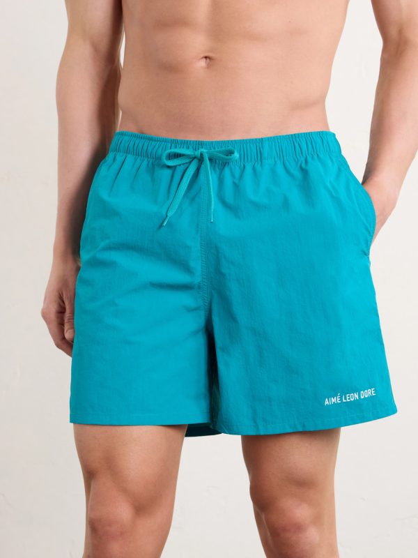 Straight-Leg Logo-Embroidered Shell Drawstring Shorts - E1