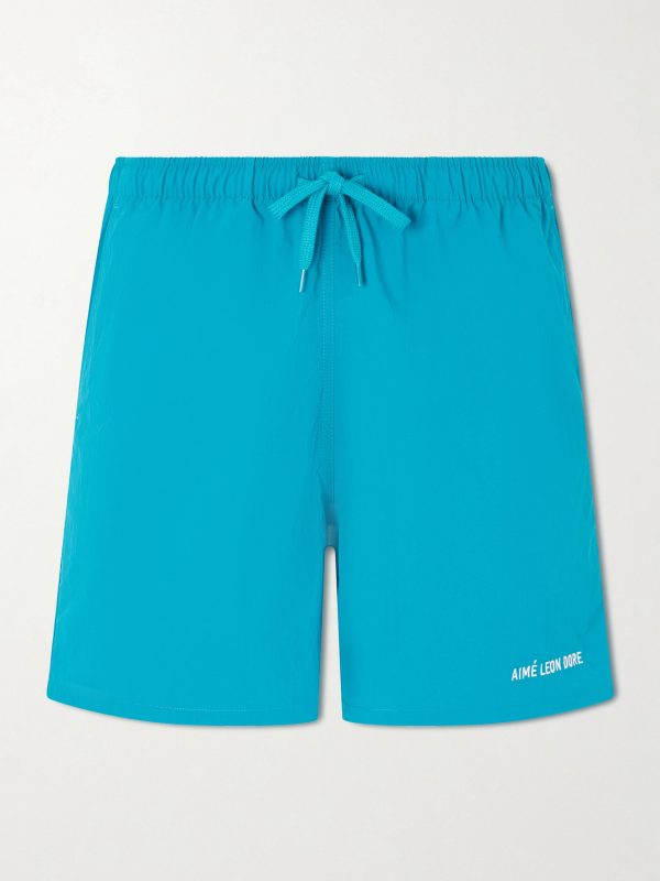 Straight-Leg Logo-Embroidered Shell Drawstring Shorts