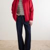 Striped Open-Knit Cotton-Blend Sweater - OU Striped Open-Knit Cotton-Blend Sweater - OU
