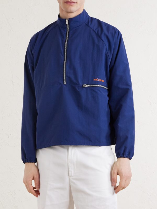 Logo-Embroidered Shell Half-Zip Jacket - FR Logo-Embroidered Shell Half-Zip Jacket - FR