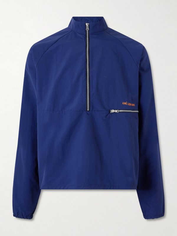 Logo-Embroidered Shell Half-Zip Jacket Logo-Embroidered Shell Half-Zip Jacket
