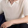 Open-Collar Open-Knit Cotton Polo Shirt - CU