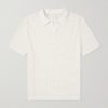 Open-Collar Open-Knit Cotton Polo Shirt