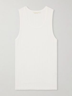 Pointelle-Knit Cotton and Linen-Blend Tank Top