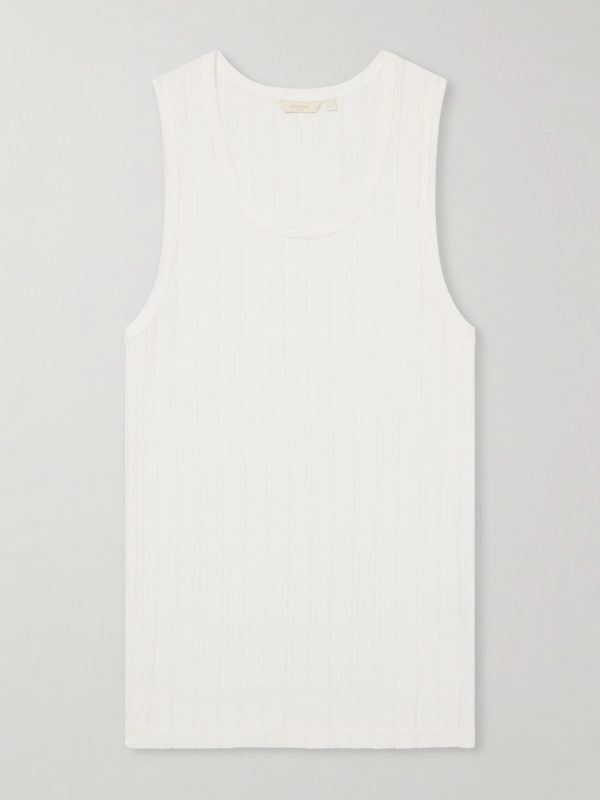 Pointelle-Knit Cotton and Linen-Blend Tank Top Pointelle-Knit Cotton and Linen-Blend Tank Top