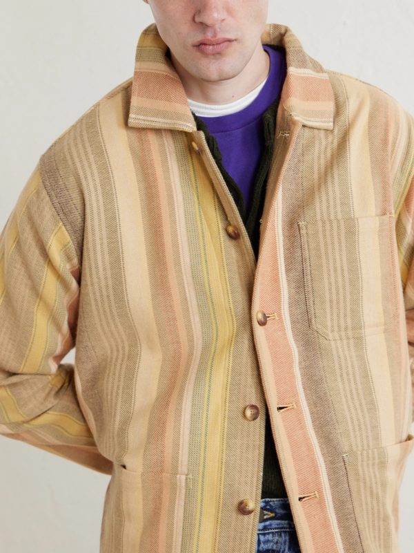 Striped Cotton Chore Jacket - CU Striped Cotton Chore Jacket - CU