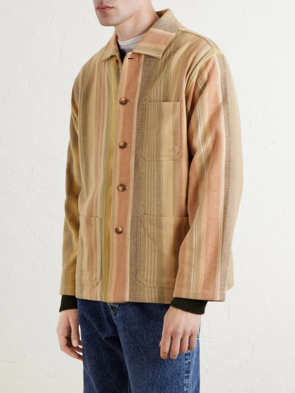 Striped Cotton Chore Jacket - FR Striped Cotton Chore Jacket - FR