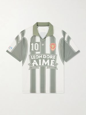 Logo-Appliquéd Striped Jersey T-Shirt