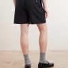 Straight-Leg Linen Drawstring Shorts - BK Straight-Leg Linen Drawstring Shorts - BK