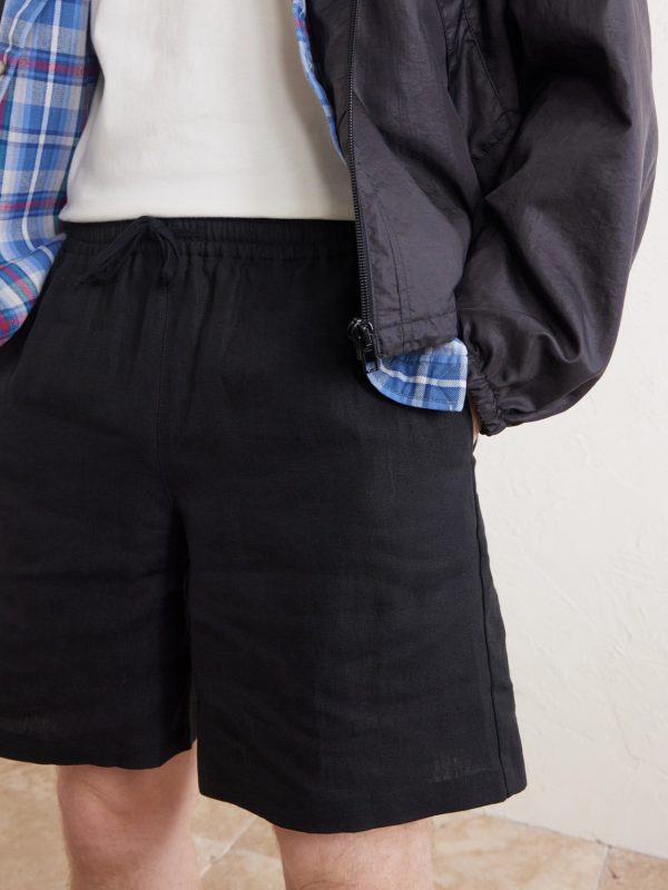 Straight-Leg Linen Drawstring Shorts - CU Straight-Leg Linen Drawstring Shorts - CU