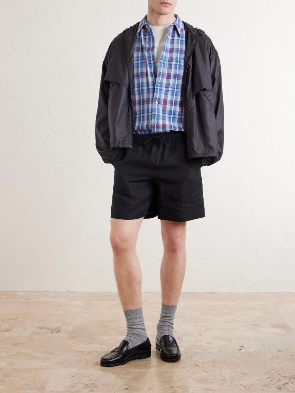 Straight-Leg Linen Drawstring Shorts - OU Straight-Leg Linen Drawstring Shorts - OU