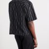 Camp-Collar Striped Cotton-Blend Jacquard Shirt - BK Camp-Collar Striped Cotton-Blend Jacquard Shirt - BK