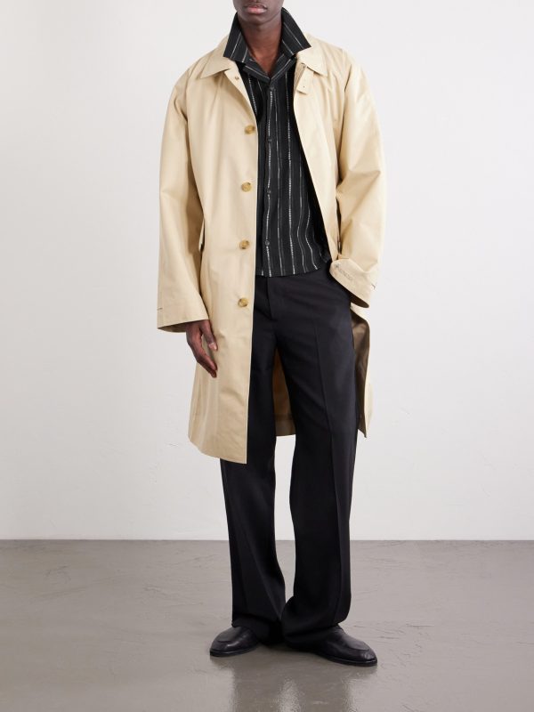 Camp-Collar Striped Cotton-Blend Jacquard Shirt - OU Camp-Collar Striped Cotton-Blend Jacquard Shirt - OU