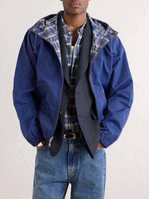 Reversible Checked Shell Windbreaker Jacket - CU